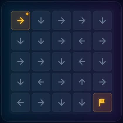5x5 Arrow Maze initial state for bidirectional sweep