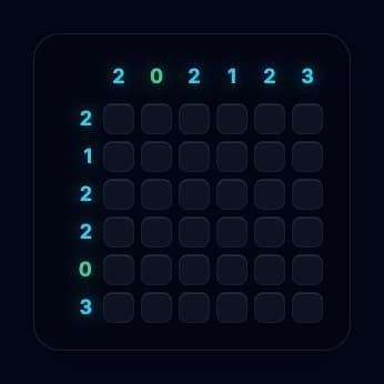 6x6 Battleships puzzle starting position