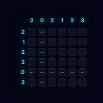 Step 1: Row 4 and column 1 marked as water