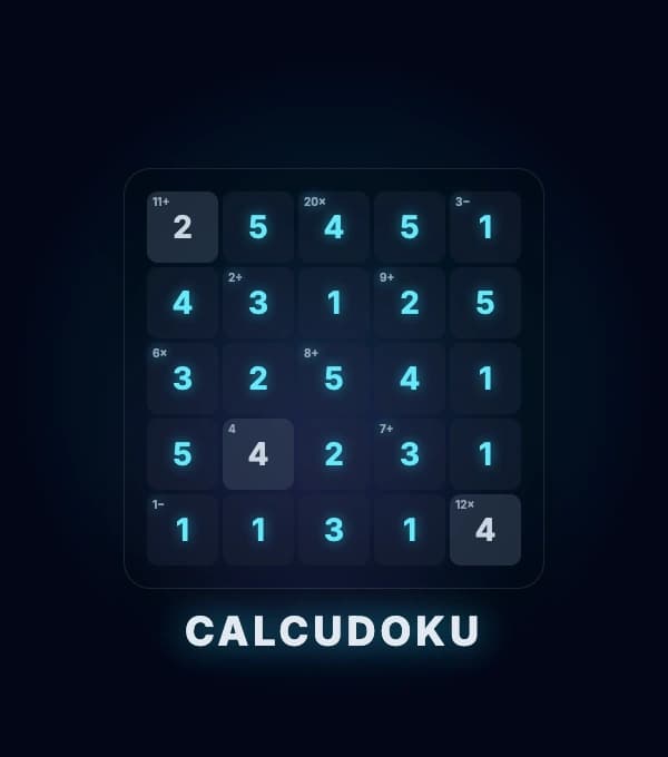 Calcudoku puzzle with math cages being solved