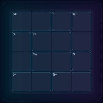 4x4 beginner practice Calcudoku puzzle