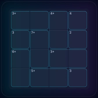4x4 Calcudoku starting puzzle with 10 cages