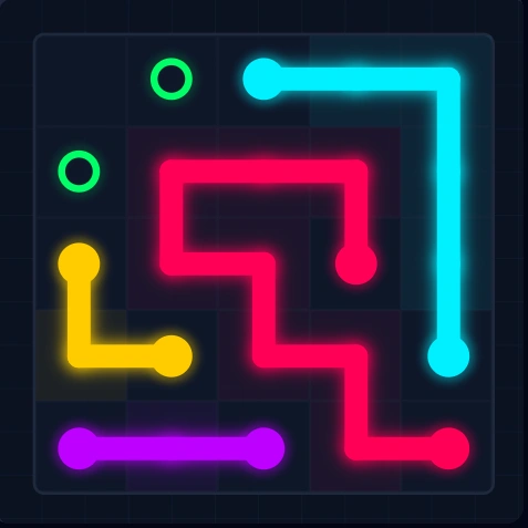 Connect puzzle showing Step 4 with Purple path added