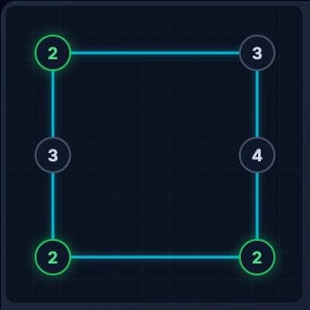 Hashi puzzle showing Step 5 progress