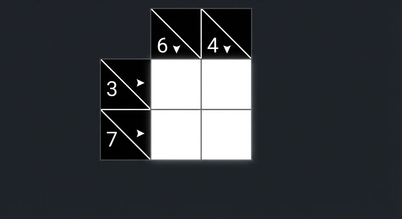 2x2 Kakuro puzzle starting position