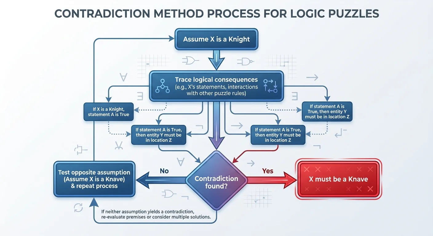 Flowchart showing the contradiction method process