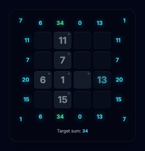 Exercise progress with more values filled in through logical deduction
