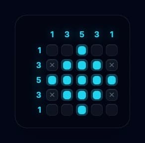 Nonogram puzzle showing Step 4 progress