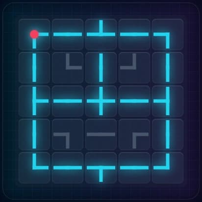 Solved pipes puzzle - connected network