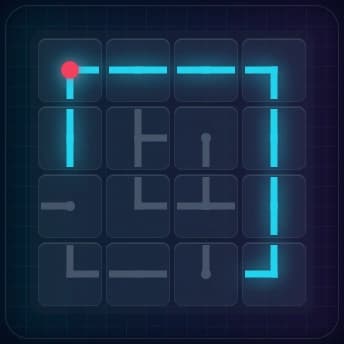 Fully solved 4x4 Pipes puzzle