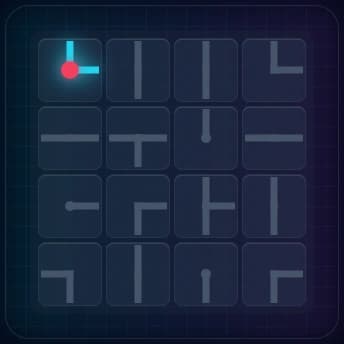 4x4 Pipes puzzle starting position - scrambled