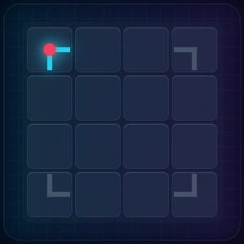 4x4 grid showing corner pipes correctly oriented in all four corners