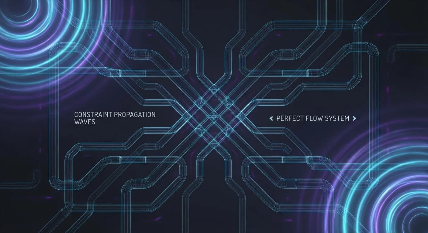 Abstract visualization of pipe network constraint propagation