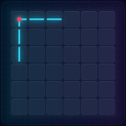 6x6 grid showing straight pipes running parallel to edges