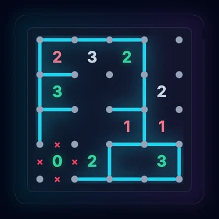 Fully solved Slitherlink puzzle