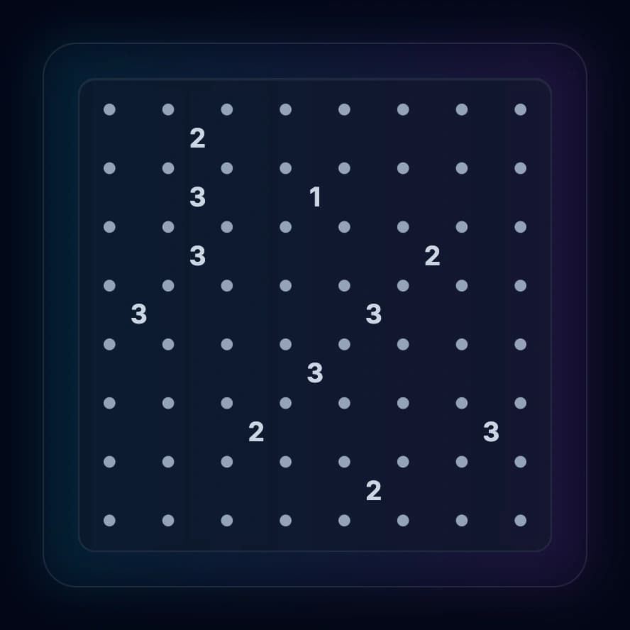 7x7 grid with multiple diagonal 3-3 pairs for practice