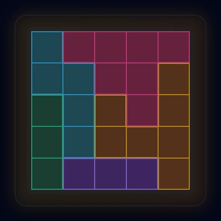 5x5 Star Battle puzzle - empty starting state with 5 colored regions
