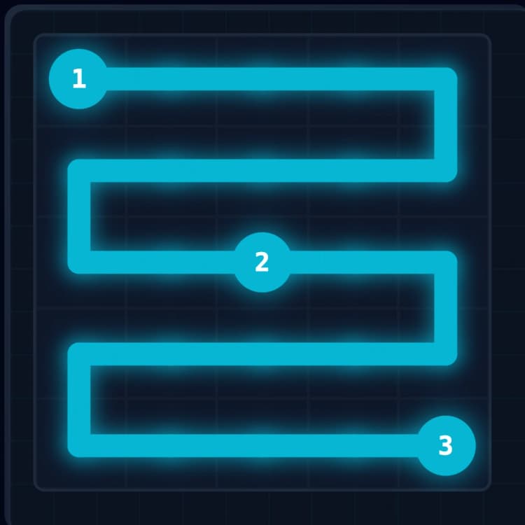 Complete solution - all 25 cells visited ending at checkpoint 3